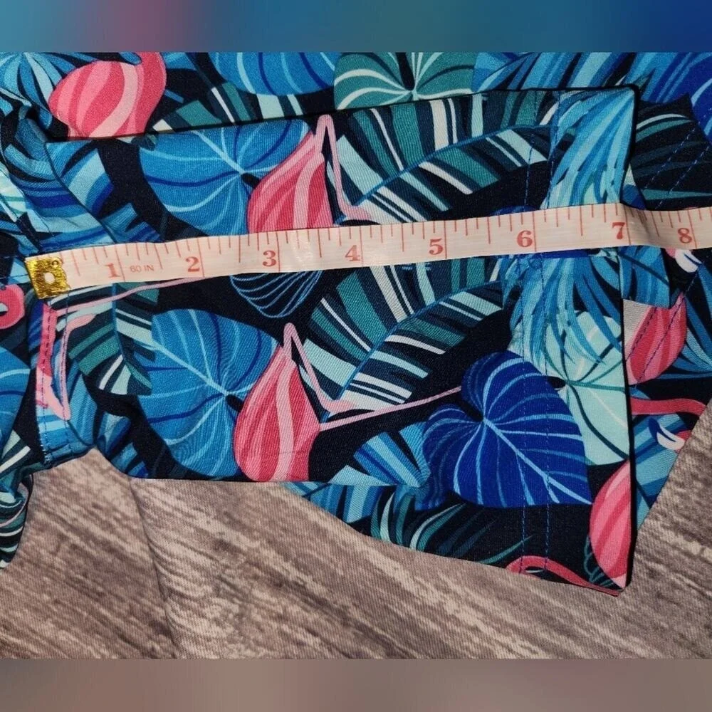 Member's Mark Men's Resort Swim‎ Trunk Flamingo Tropical Leaf Print XL